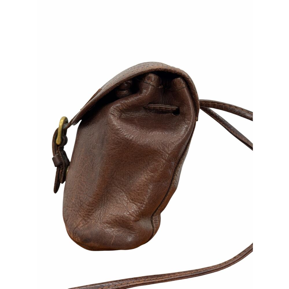 Vintage Gap 90s Brown Leather Crossbody Mini Bag Small Women's Saddle Bag Boho - Picture 3 of 10